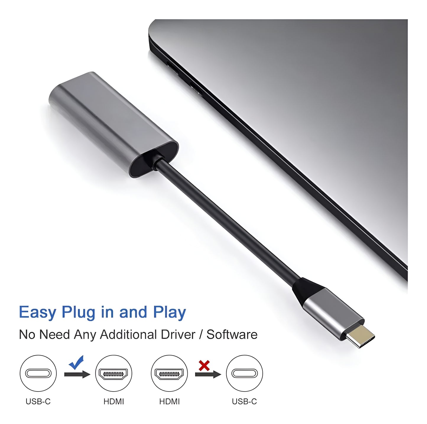 Adaptador Tipo C a HDMI Gris