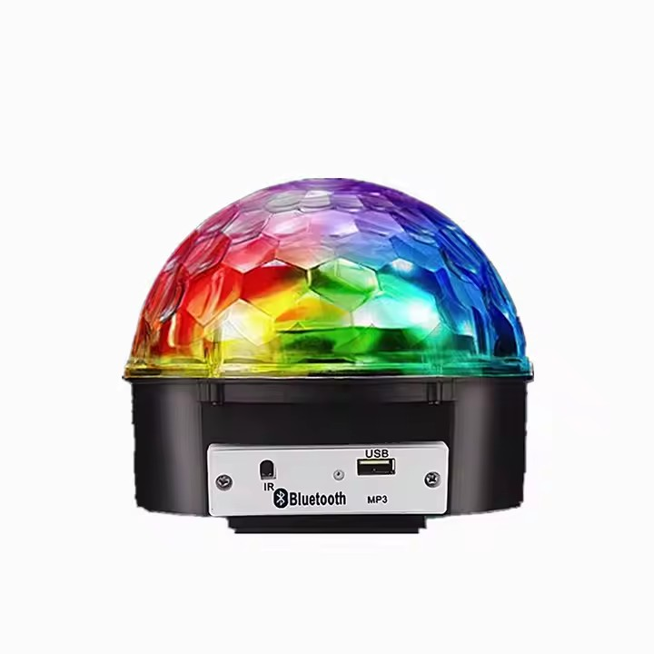 Bola de luces colores parlante bluetooth con pendrive y control