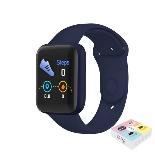🕒 Smartwatch Otec D20 – Display 1.3" | Correa TPU Azul Oscuro | Caja Negra