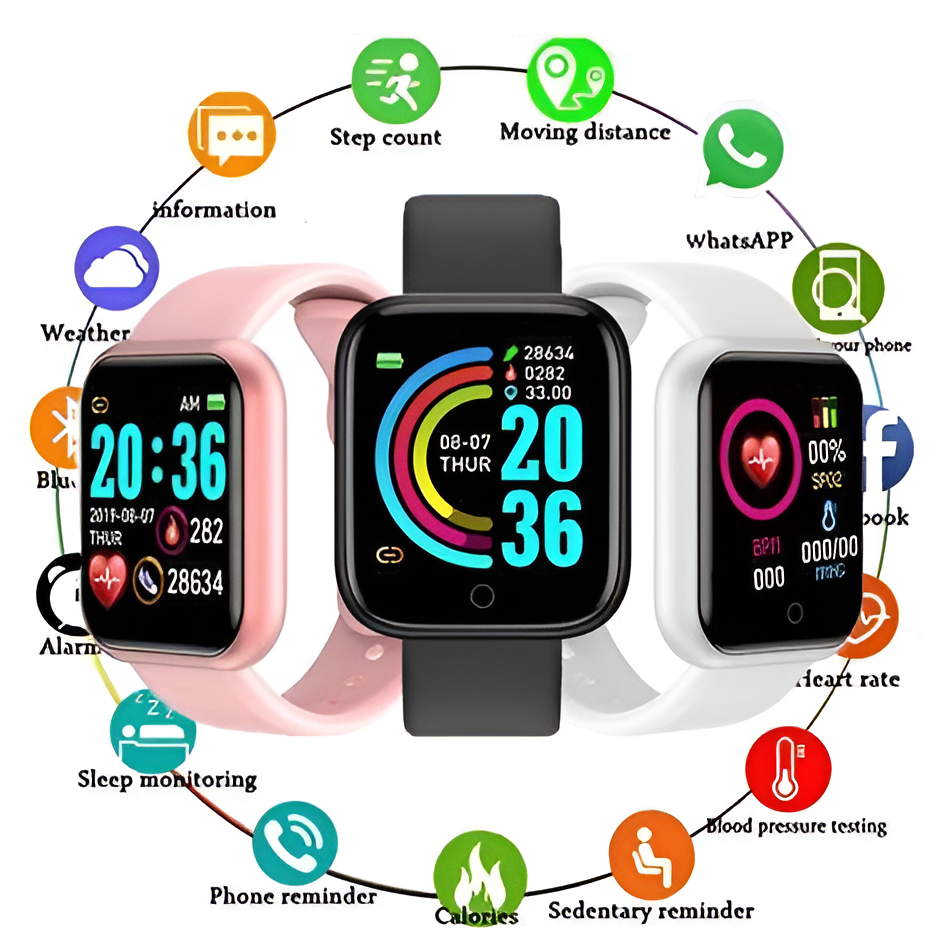 Reloj inteligente D20 smartwatch varios colores y funciones. Verde