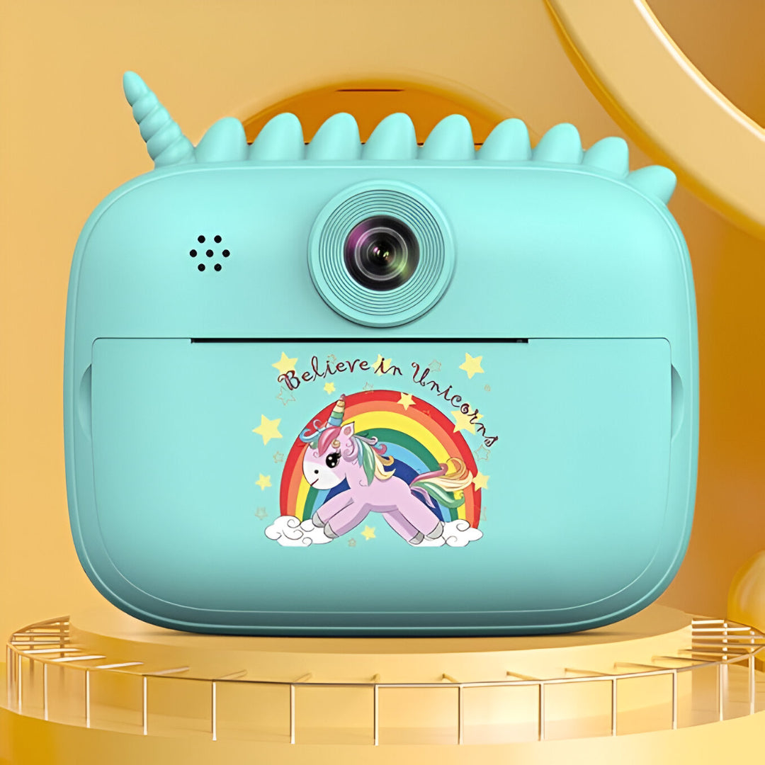 Cámara Digital Instantánea Con Impresora Térmica celeste.