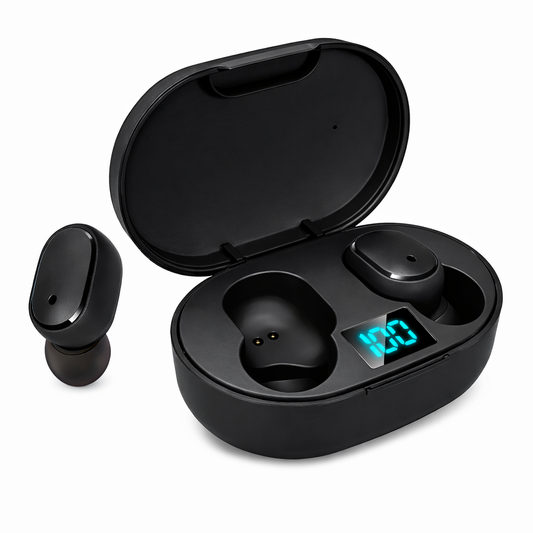 Auriculares Bluetooth Tws E6s Con Indicador De Batería Negro