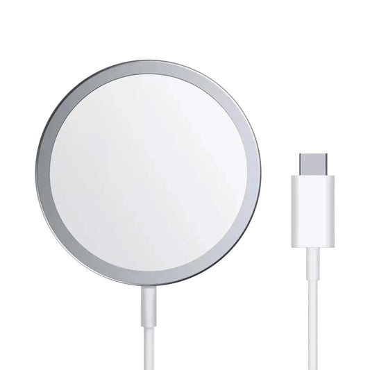 Cargador inalámbrico Qi Magsafe 15w compatible para iPhone color blanco