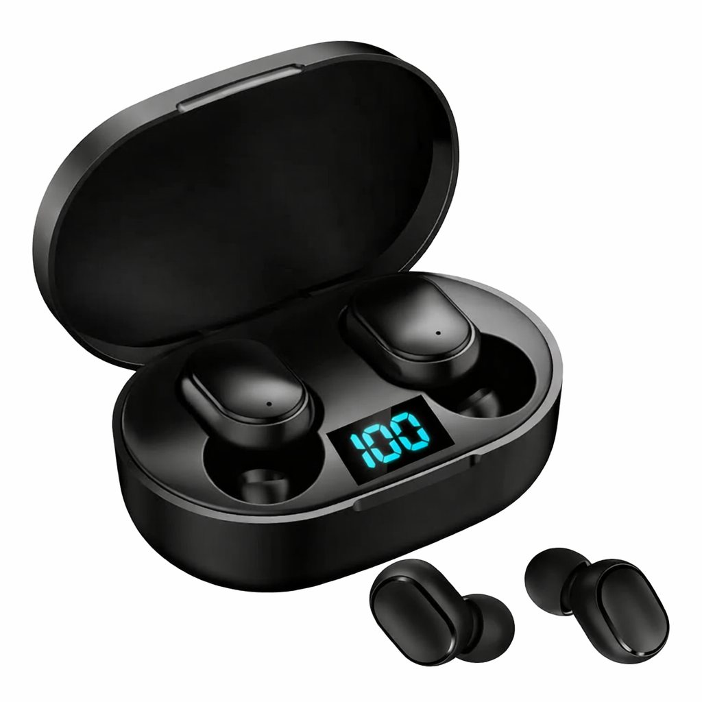 Auriculares Bluetooth Tws E6s Con Indicador De Batería Negro