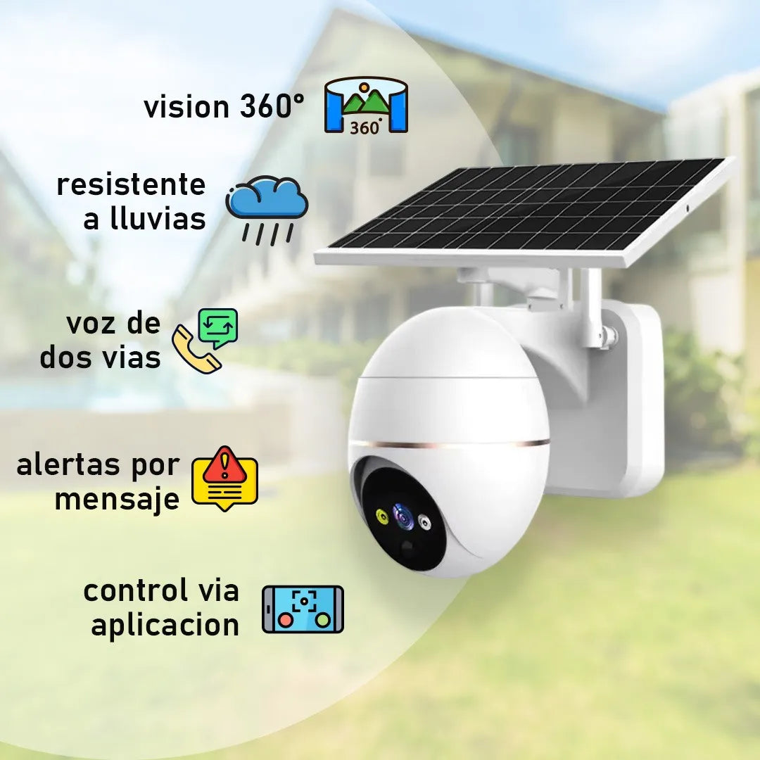 Cámara De Seguridad Wifi Con Panel Solar 1080p Blanco