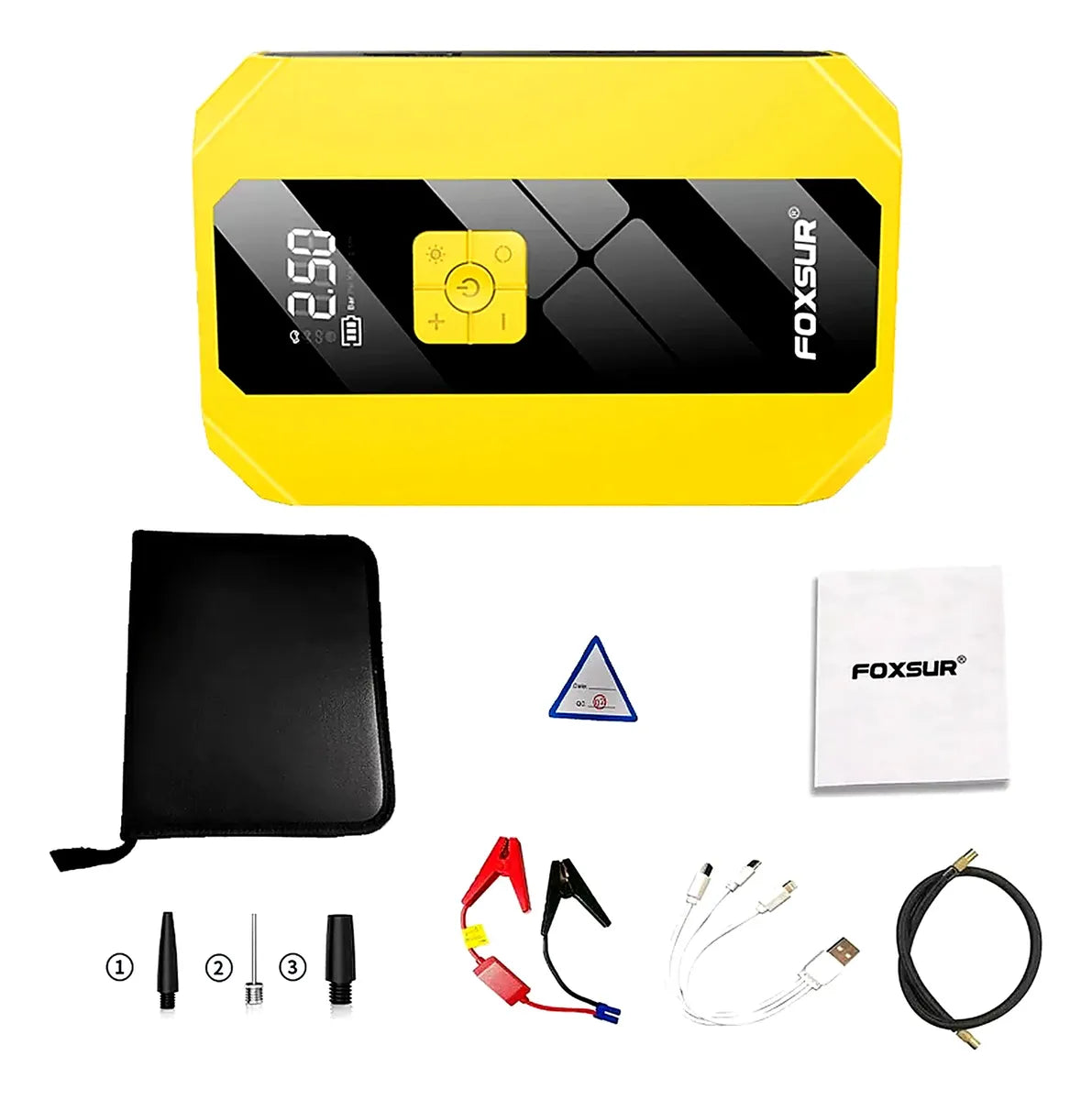 Inflador Portátil Foxsur Con Arrancador De Batería