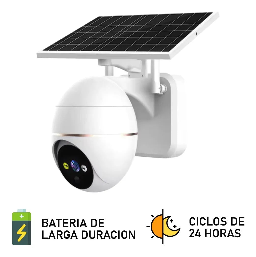 Cámara De Seguridad Wifi Con Panel Solar 1080p Blanco