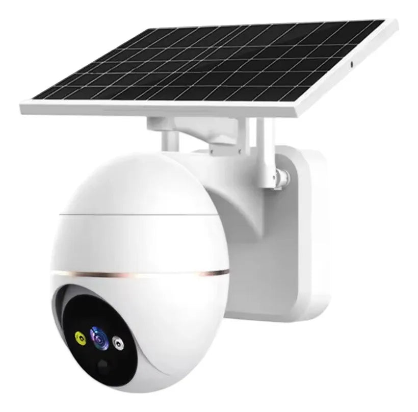 Cámara De Seguridad Wifi Con Panel Solar 1080p Blanco