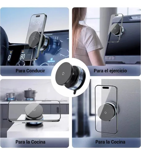 K009 Soporte De Teléfono Ajustable Magnético Para Coche Negro