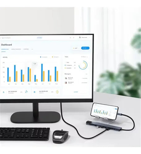 Adaptador Hub Usb-c 8 En 1 Hdmi 4k Ethernet Usb Sd