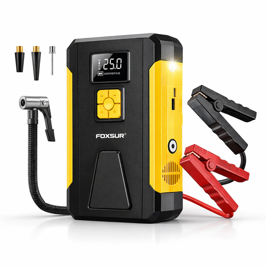 Inflador Portátil Foxsur Con Arrancador De Batería