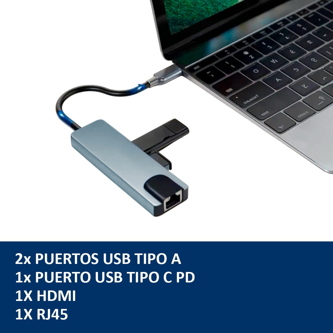 5 En 1 Usb-c A Rj45