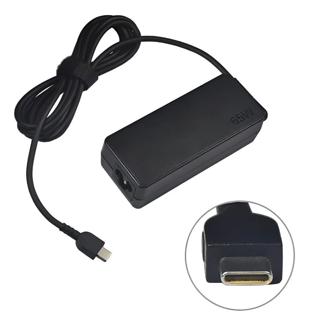 Cargador Rápido Usb-c 65w Para Notebook Y Celular Negro