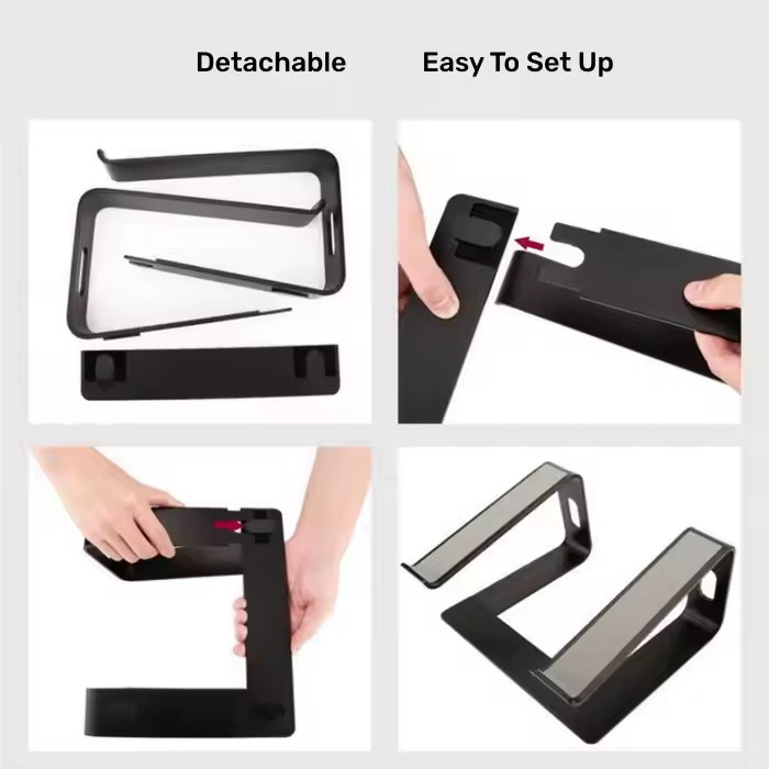 Soporte con fijo para Notebook en aluminio / Negro