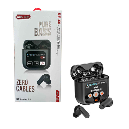 Auriculares Inalámbricos con Smart Case SE-60 / Bluetooth / Pantalla Táctil / Pure Bass