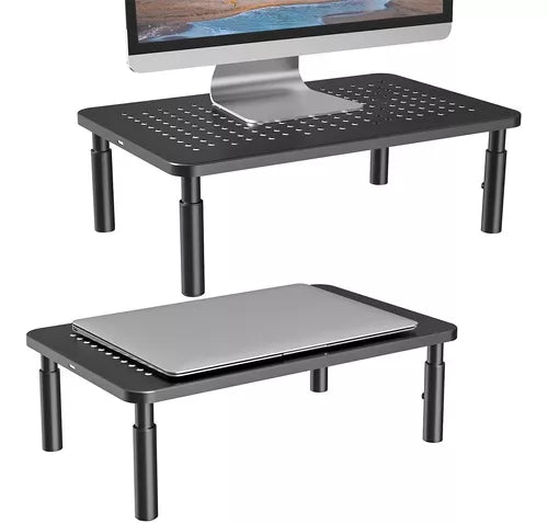 Base soporte elevador para monitor notebooks mejora postura color negro