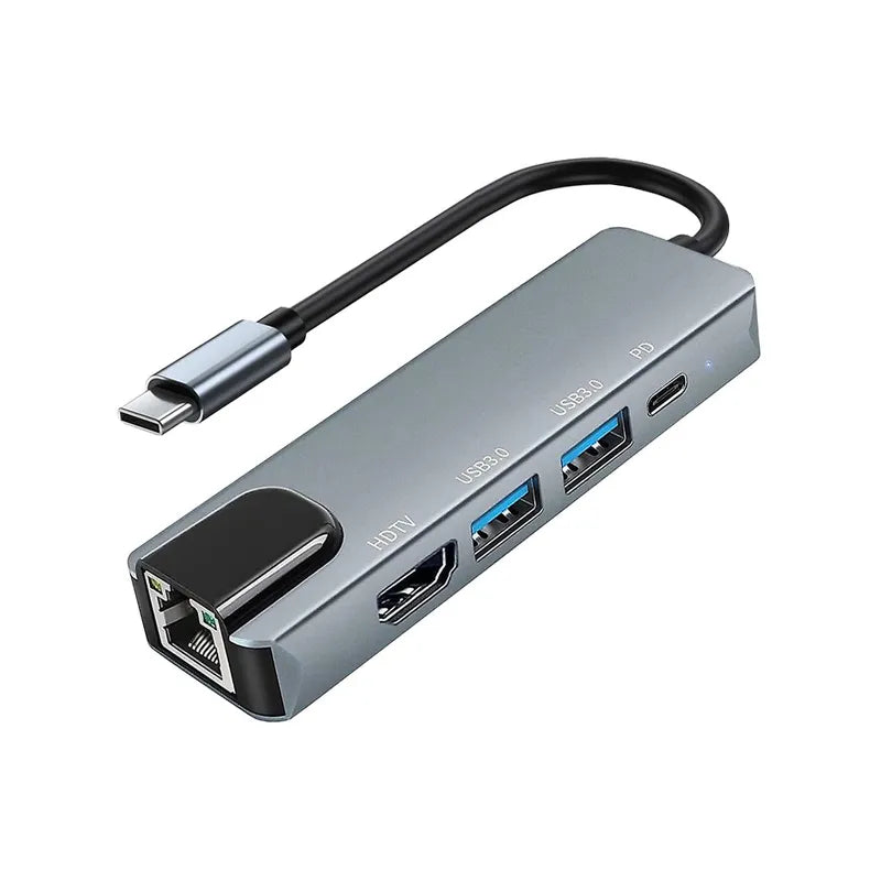 5 En 1 Usb-c A Rj45